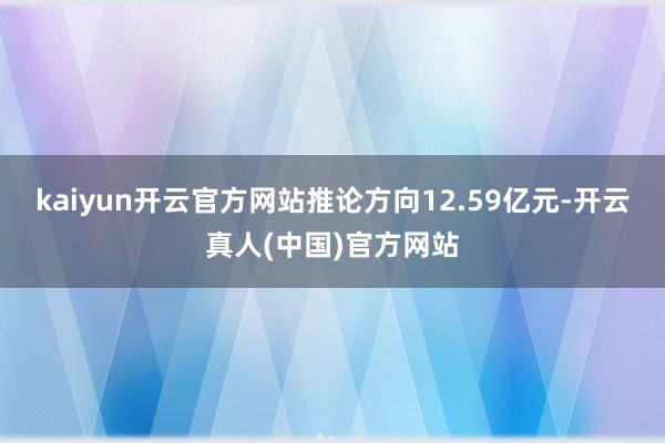 kaiyun开云官方网站推论方向12.59亿元-开云真人(中国)官方网站