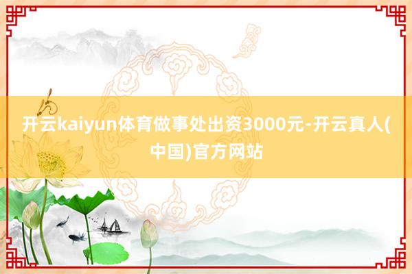 开云kaiyun体育做事处出资3000元-开云真人(中国)官方网站