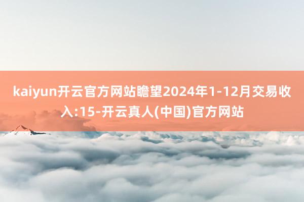 kaiyun开云官方网站瞻望2024年1-12月交易收入:15-开云真人(中国)官方网站